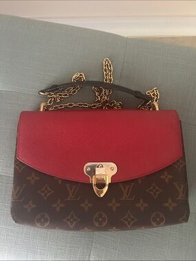 Louis Vuitton Saint Placide Red Leather Flap Monogram